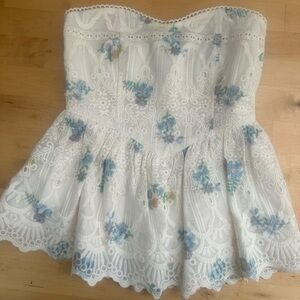 Adela Embroidered Strapless Top